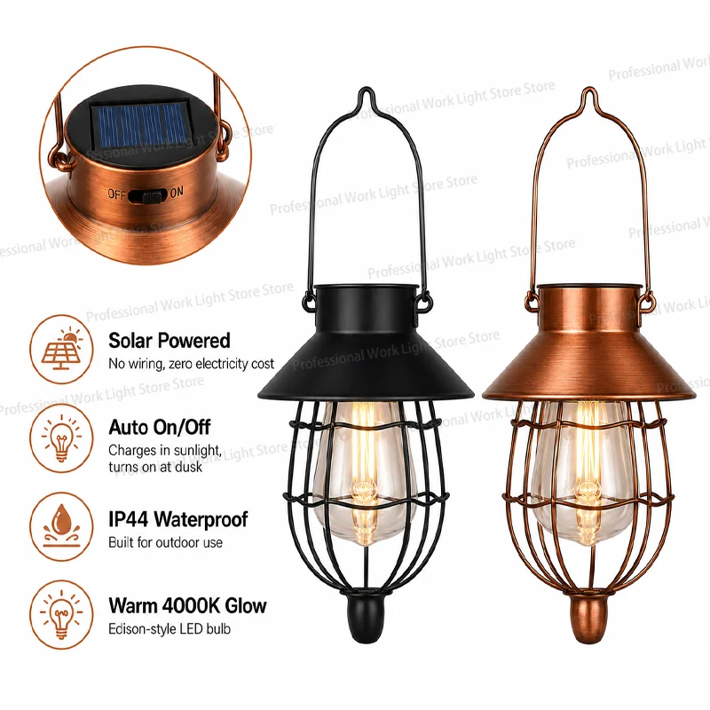 Solar Lantern Led Light Daylight Sensor Garden Lamps Lights Outdoor Waterproof 4000k Decorative Lighting for Courtyard Lawn Land
