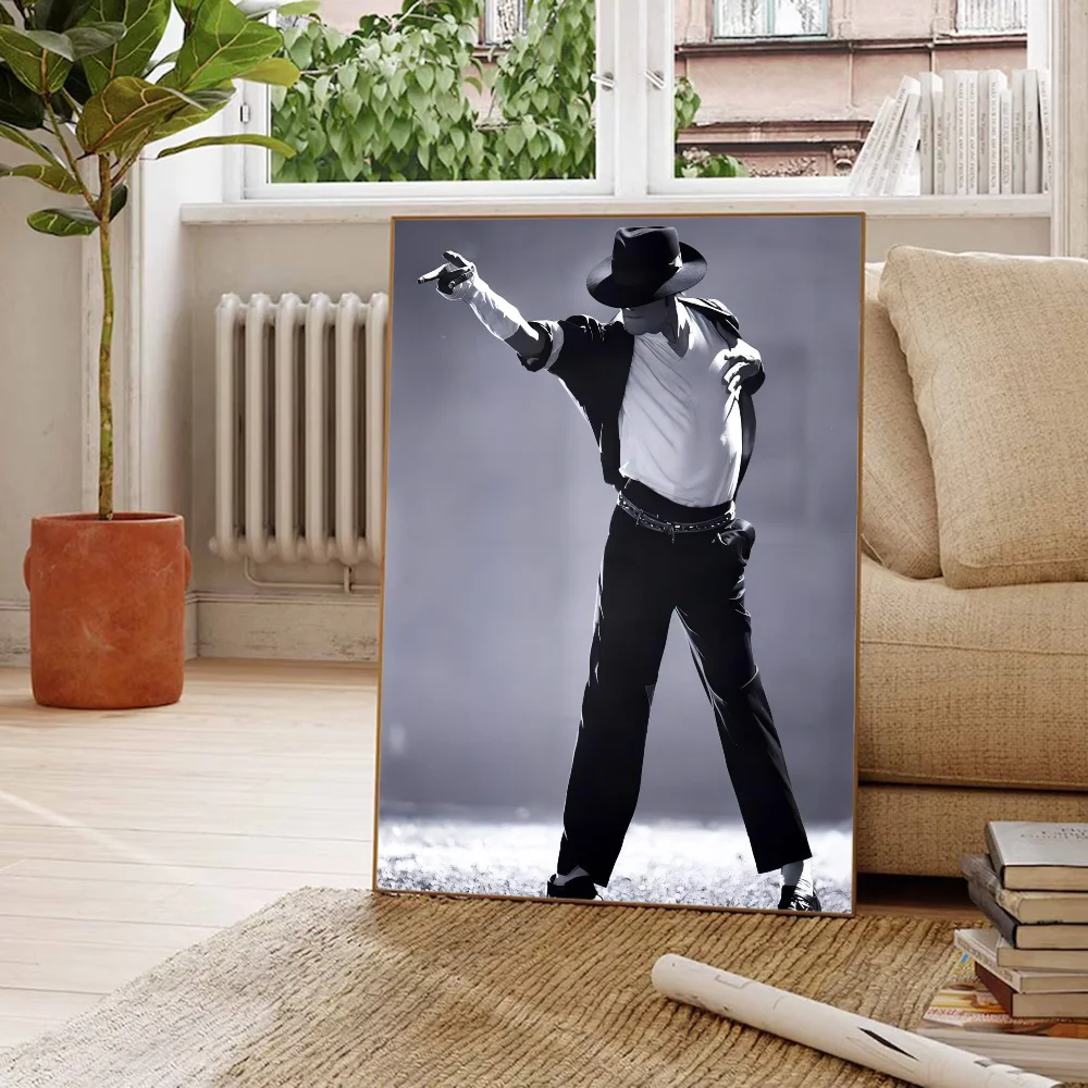 80s Pop Singer Michael Jackson Movie Sticky Posters Retro Kraft Paper Sticker DIY Room Bar Cafe Aesthetic Art Wall Painting