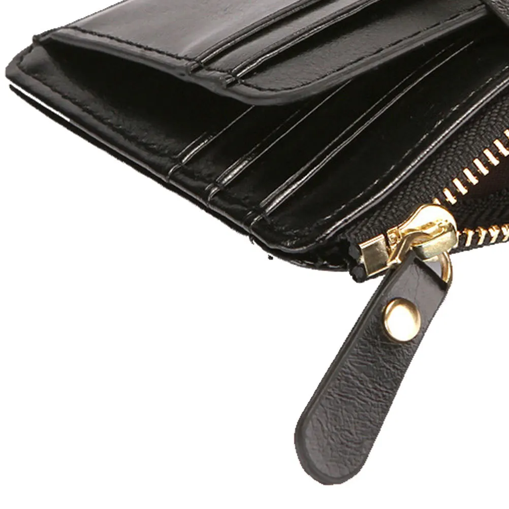 

Men Black Zipper Wallet PU Clutch Multi-Card Holder Coin Purse Large Capacity Fashionable Business Handbag