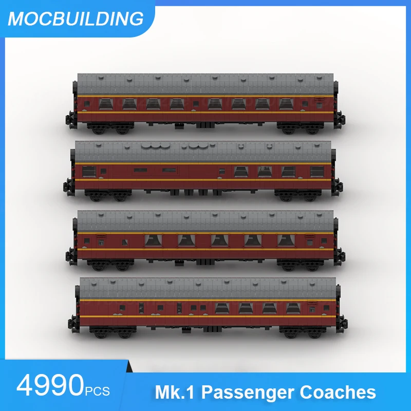 MOC Building Blocks Mk.1 Passenger Coaches DIY Assemble Bricks Model Train Transportation Creative Collection Toys Gifts 4990PCS