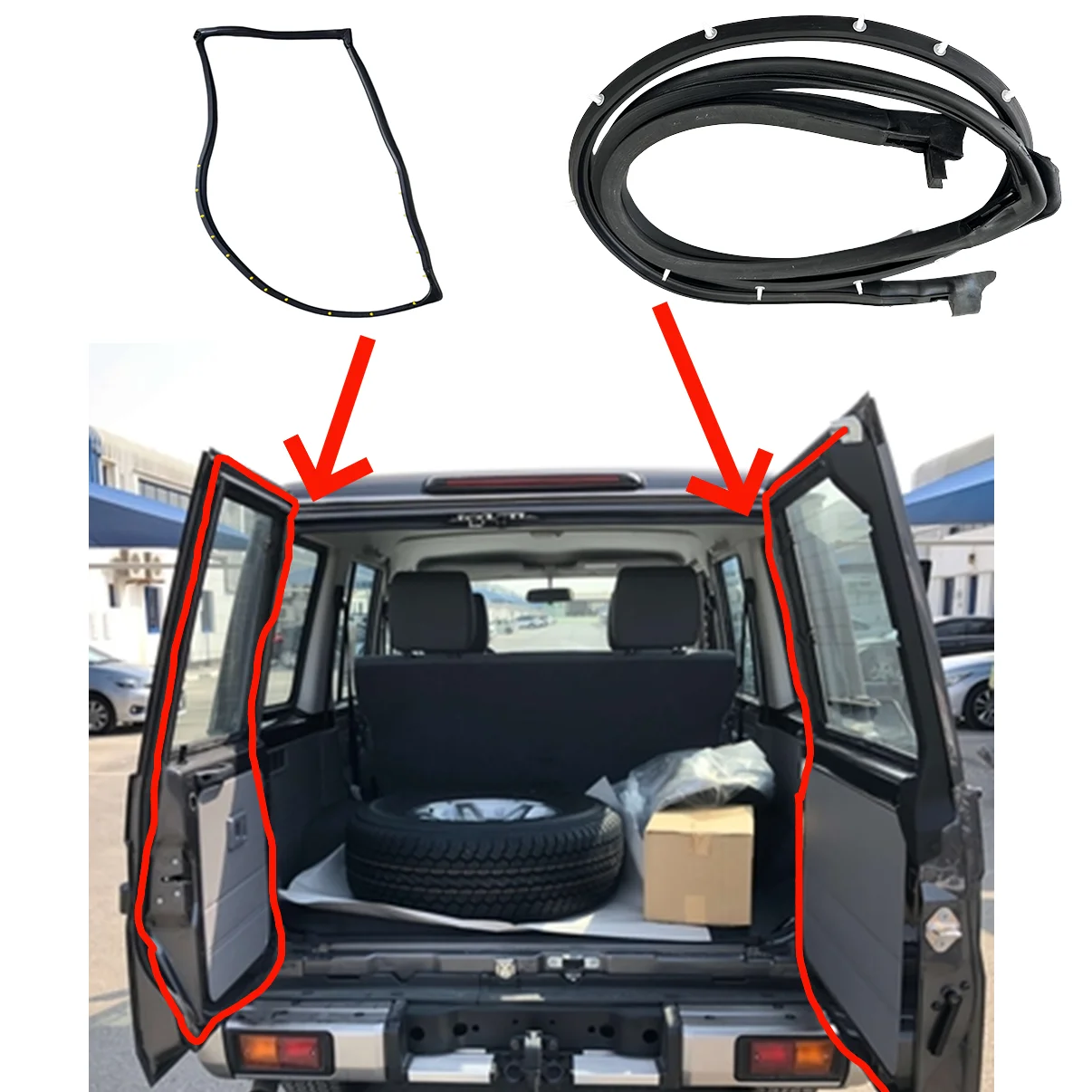 Inner Car Door Seal Strip for LAND Cruiser 70 Tail Back Door Weather Strip Door Edge LAND CRUISER 1985 1986 198767882-60031