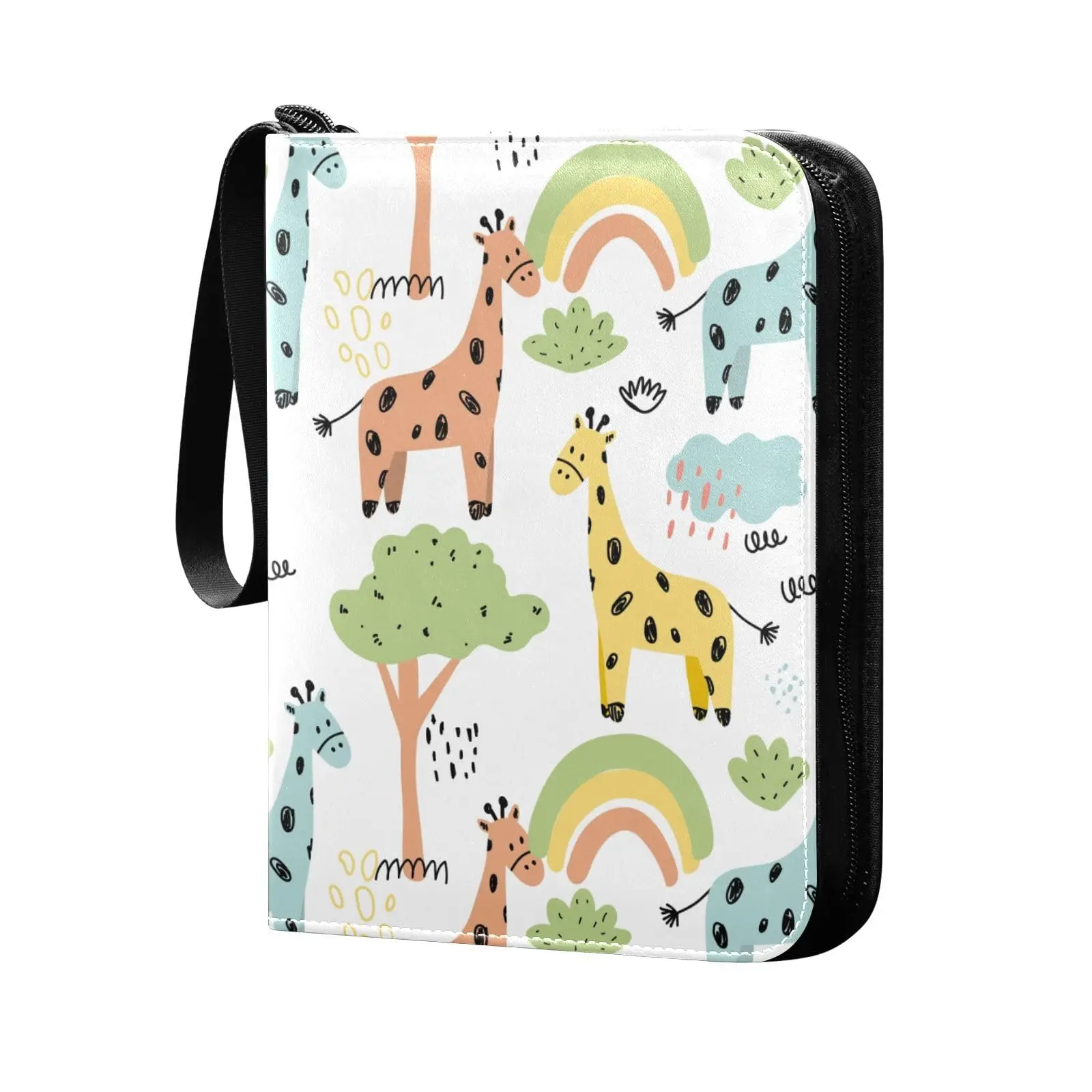 Cartoon Giraffe Card Binder 4 Pocket Cards Binder 400 Double Sided Pocket Album Sport Game Cards Unique Card Collection Storage