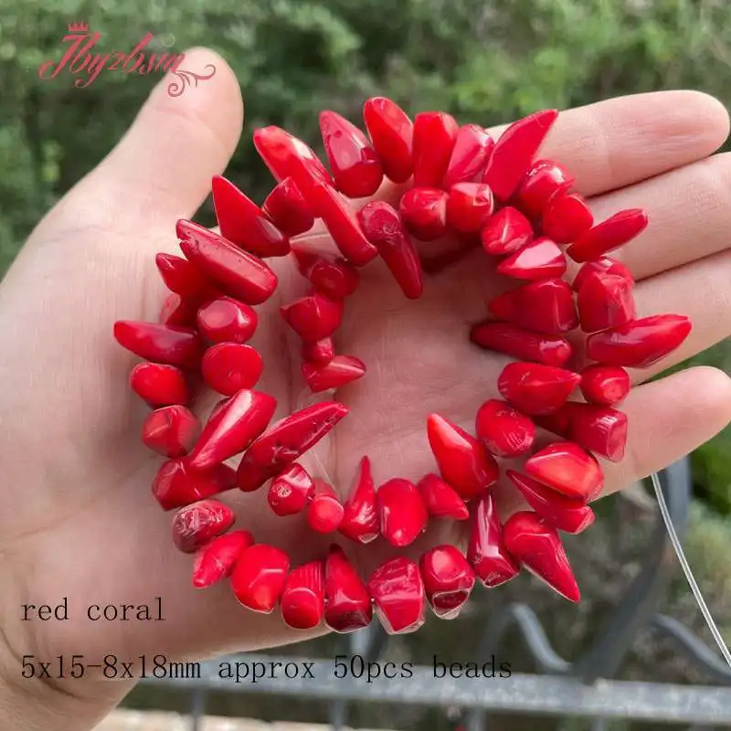 

Natural Coral Irregular Freeform Stick Shape Stone Beads For DIY Necklace Bracelet Jewelry Making Loose Beads Strand 15 Inches