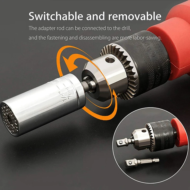 

Universal Socket Set (11-32mm 7-19mm) Super Socket for Unscrew Any Bolt Multi-Function Universal Socket Tool Kit