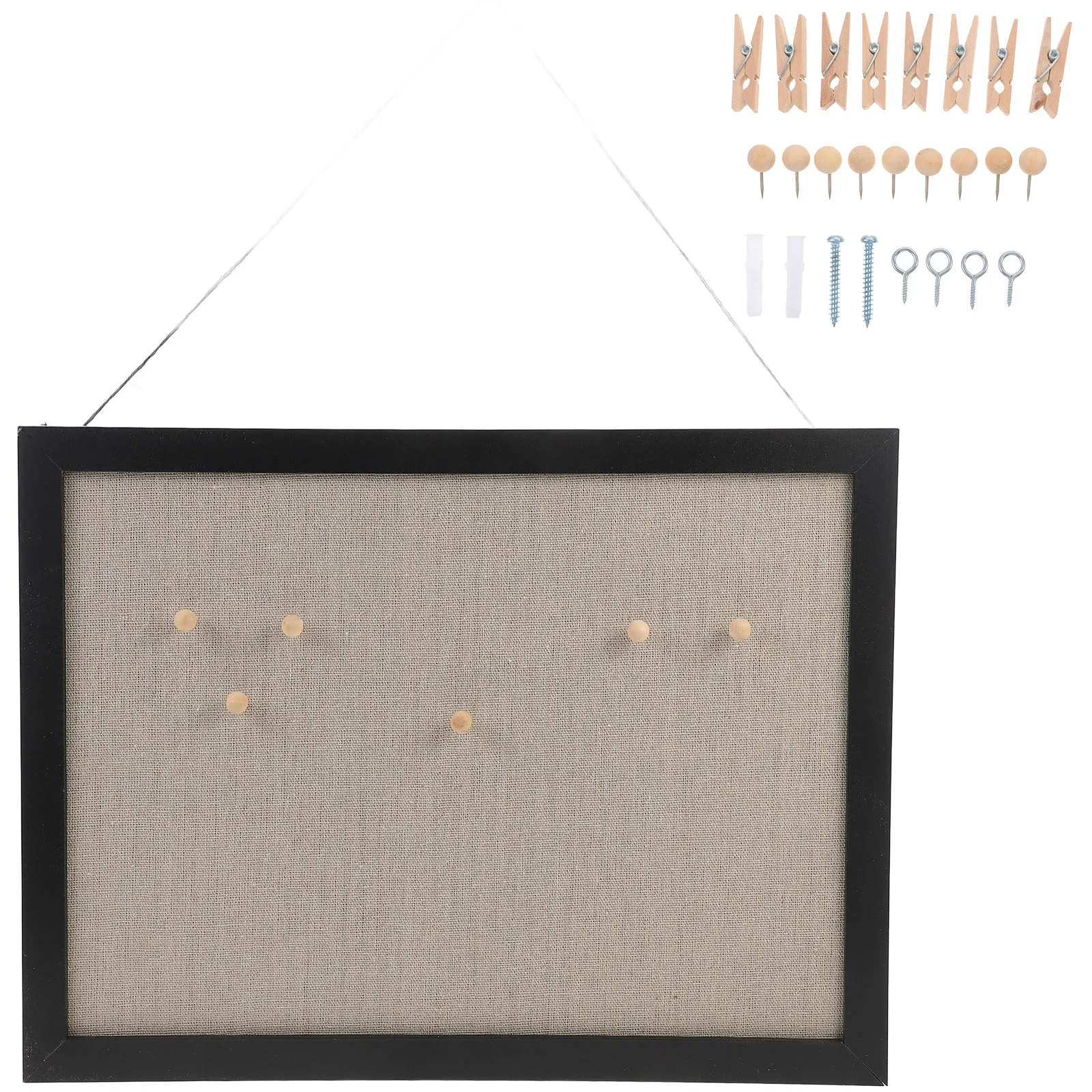 

Wall Decorative Memo Board 16x11 Inch Black Wood Frame Thick Cork Office Living Room Kitchen Walls Note Bulletin Photo Schedule