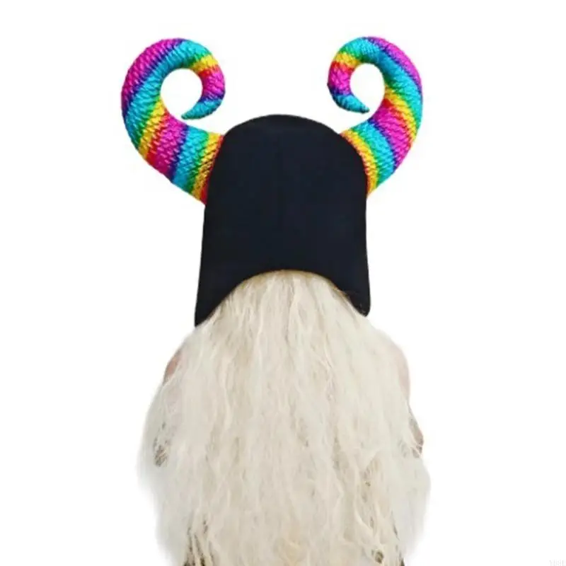 Cosplay Costume Devil Horn Hat Women Party Hat Halloween Celebration Bucket Hat Y08E