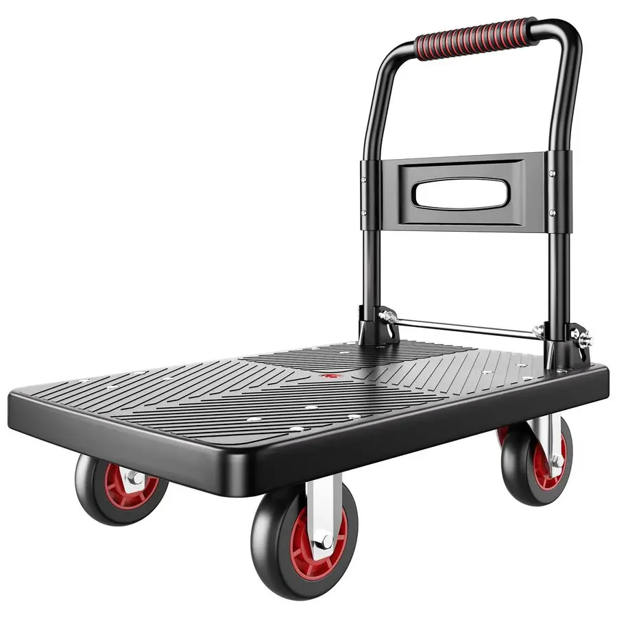 

Push Cart, Foldable for Easy Storage and 360 Degree Swivel Wheels with 780lb Weight Capacity,Push Hand Cart for Loading and Stor