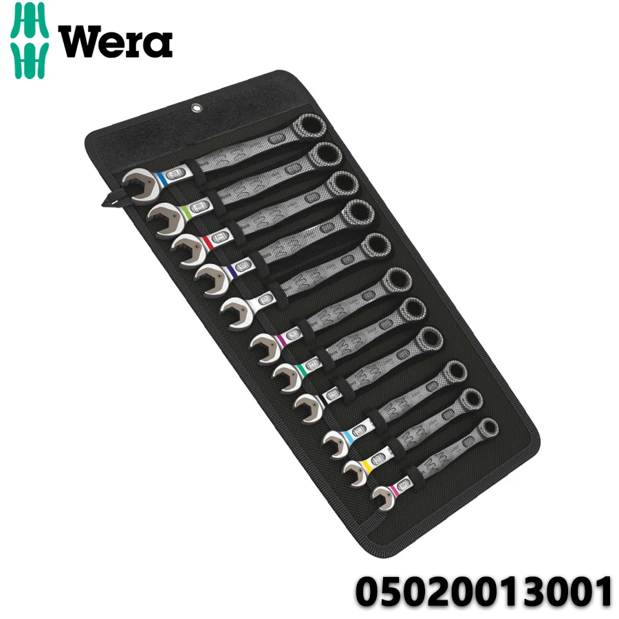 WERA 05020013001 11 Pcs Ratcheting Combination Wrench Set Ratchet Wrench with Holding Function Double-hex Anti-slip Hand Tools