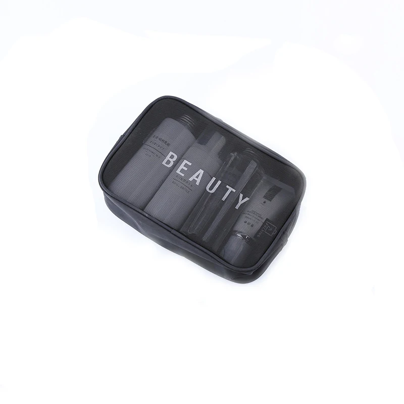 Black Makeup Bags Small Large Mesh Transparent Cosmetic Bag Organizer for Cosmetics Storage Pencil Cases Neceser Pouch