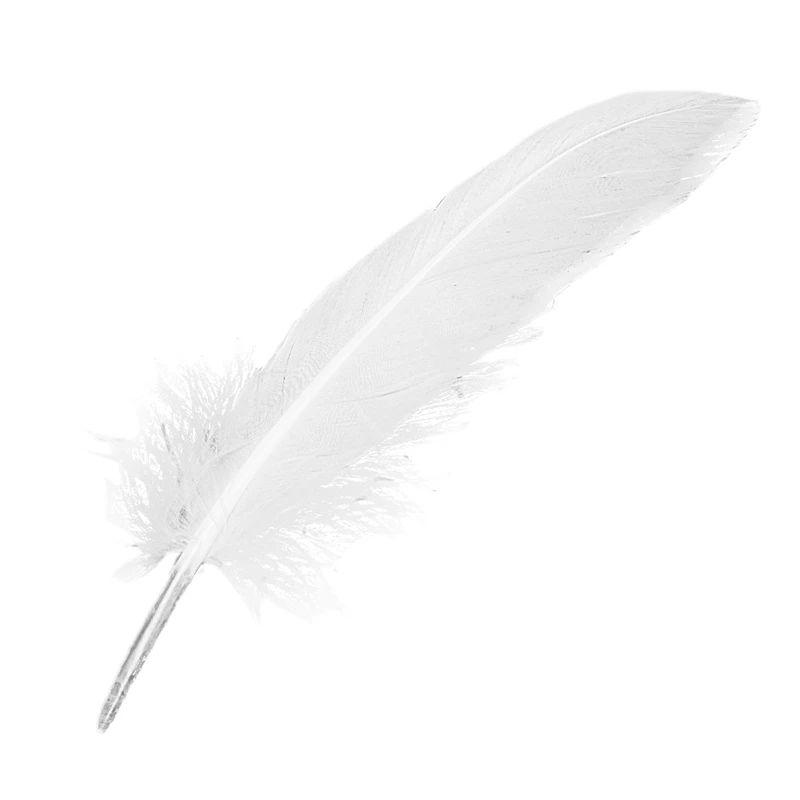 100Pcs White Feathers Goose Craft For Party Hat Crafts Wedding Decoration 15-22Cm