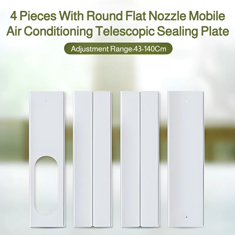 Tragbare AC-Dichtungsplatte, Fensterhalterung, verstellbare Länge 43–140 cm, universelle Passform, Klimaanlagen-Zubehör-Set, Isolierplatte