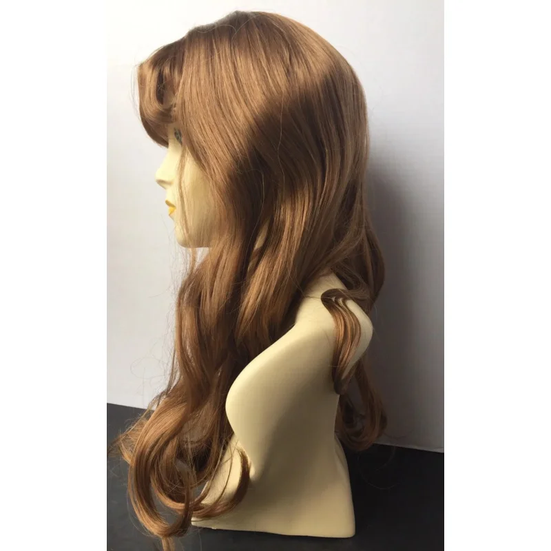 Perruque Mona Lisa, couleur de cheveux Auburn clair très longs et raides #   27 avec frange