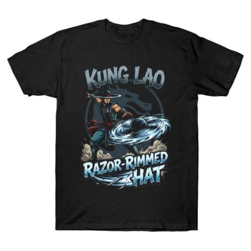 Kung Lao 90's Mortal Kombat Gift tee for gamer 100% cotton printed Men's 0702 Short Sleeve Graphic T-Shirt All size tops S-6XL