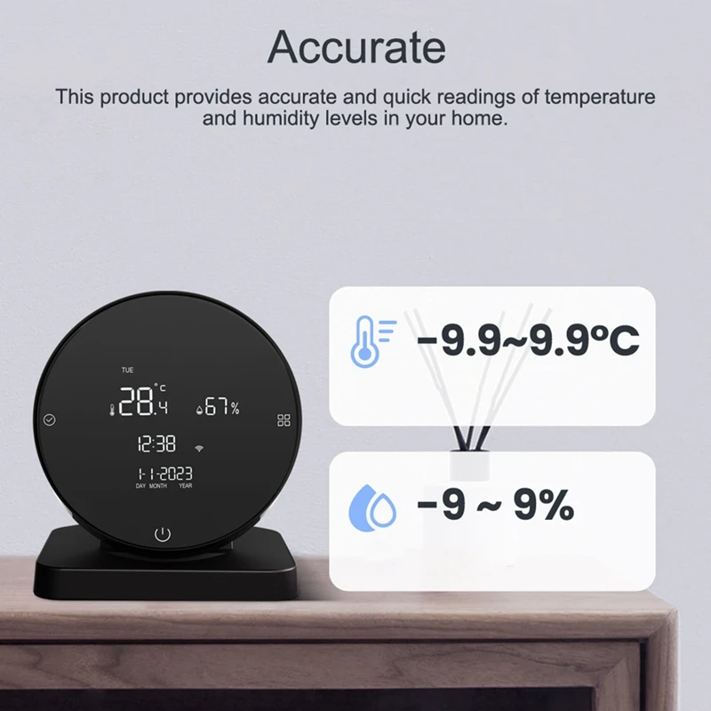 Tuya WIFI USB Rechargeable Temperature And Humidity Detector Home Baby's Room Hygrometer LCD Display IR Controller Easy To Use