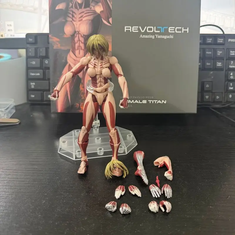 進撃の巨人-女性タイタン-レボルテック-アメイジングヤマグチ-ポーズ可能アクションフィギュア-コレクタブルモデル-予備パーツ付き