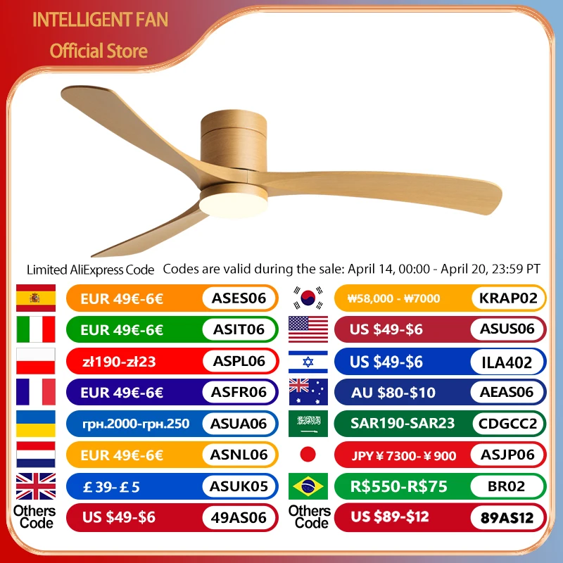 

38/46Inch Modern Low Profile Ceiling Fans with Lights and Remote Support App control and Infinite dimming for bedroom