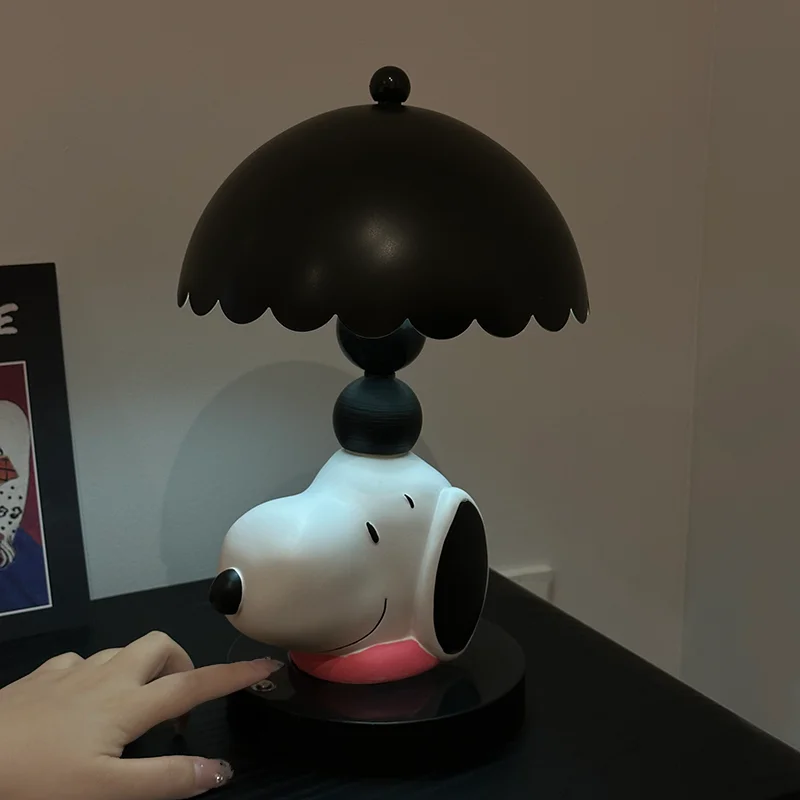 سنوبي ليلة ضوء أباجورة لغرفة الأطفال ، مصباح طاولة كرتوني ، ديكور لطيف لغرفة نوم الفتيات العناصر المنزلية الإبداعية #4