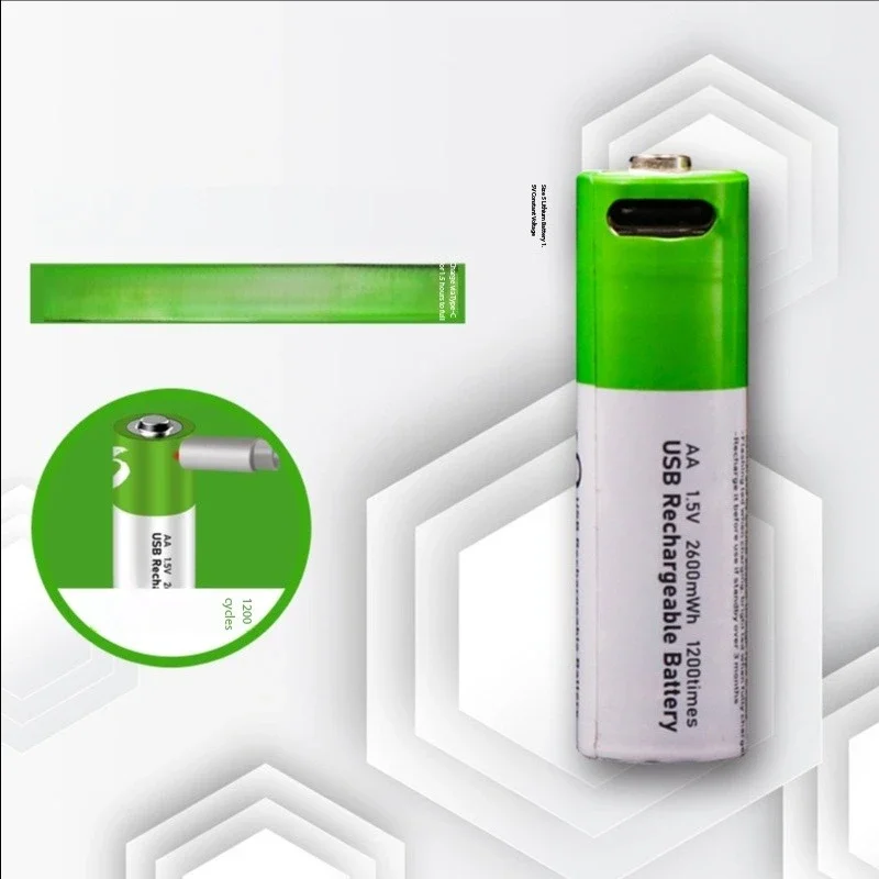 No. 5 Rechargeable Lithium 1.5v Battery No. 5 Constant Voltage Fast Charging Type-c Port AA Electric Toy Remote Battery