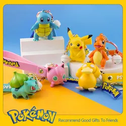 Pokemon Keychain Pikachu Bulbasaur Squirtle Jigglypuff Anime Action Figure Toys Pendant Charmander Psyduck Accessory Bag Keyring