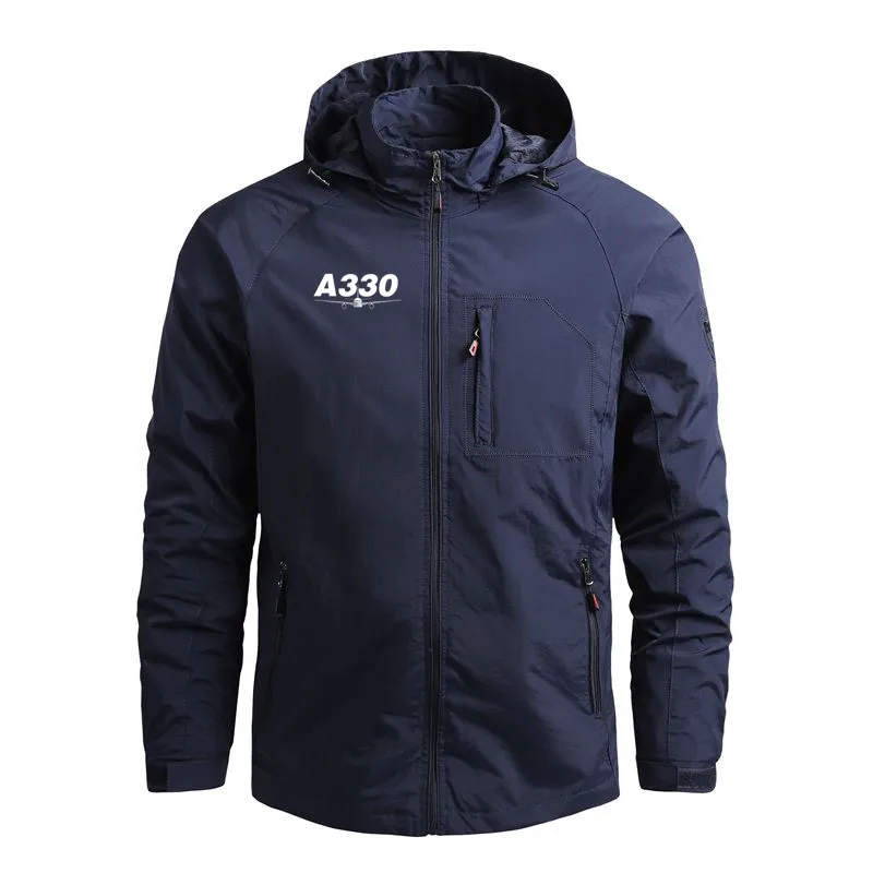 

New Casual Outerwear Airbus A330 Hooded Flight Aviation Pilots Windbreakers Lightweight Men Jackets Coats