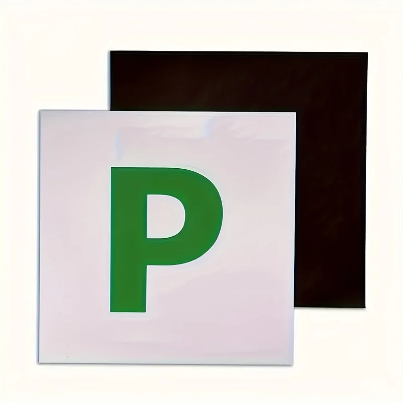 Placa P magnética cuadrada de 2 piezas para nuevos conductores, placa magnética: sin arañazos en pintura para vehículos para vehículos del Reino Unido, duradera y visible
