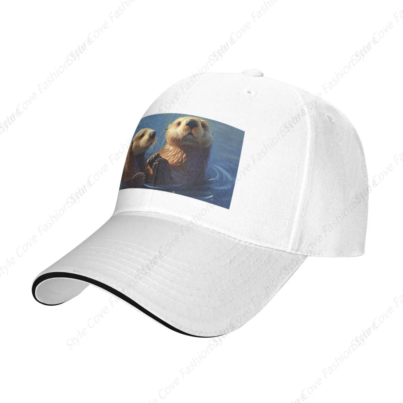 

Sea Otters Painting Printing Stylish Dad Trucker Hat Men Women Baseball Cap Four Seasons Outdoor Fishing Hat Adjustable Hat