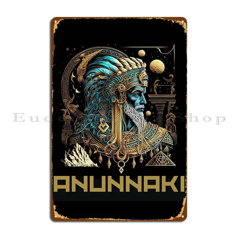 The Anunnaki And The Secrets Of Ancient Sumerian Civilization Metal Sign Wall Cave Print Decoration Plaques Tin Sign Poster