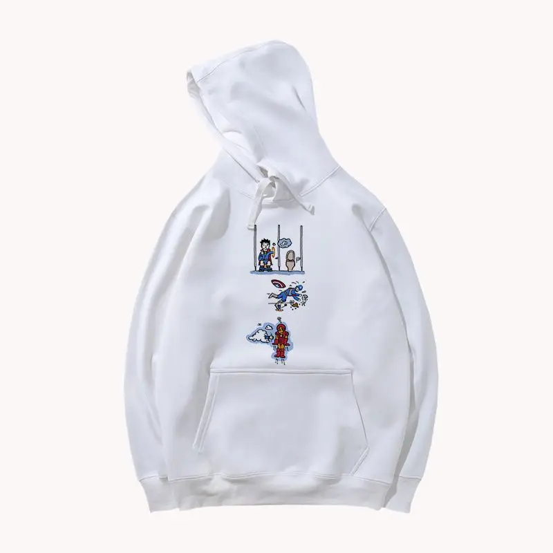 الكرتون هوديي الجرافيك طباعة البلوز الرجال النساء للجنسين القطن البلوز الشارع الشهير Kawaii نمط تصميم كوميدي نمط مضحك