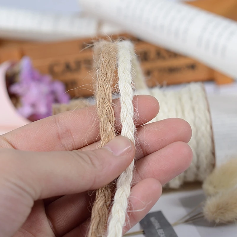 5M Natural Jute Rope Ribbon Bow Craft DIY Wedding Vintage Jute Cord Twine Gift Wrap Sewing hemp Party Christmas Home Accessories