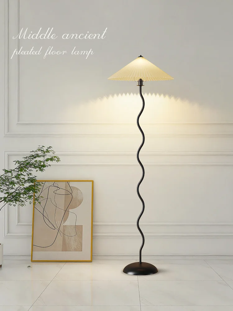 

Nordic Minimalist Pleated Fabric Led Floor Lamp Living Room Home Decor Sofa Corner Standing Table Light Bedroom Bedside Lamp