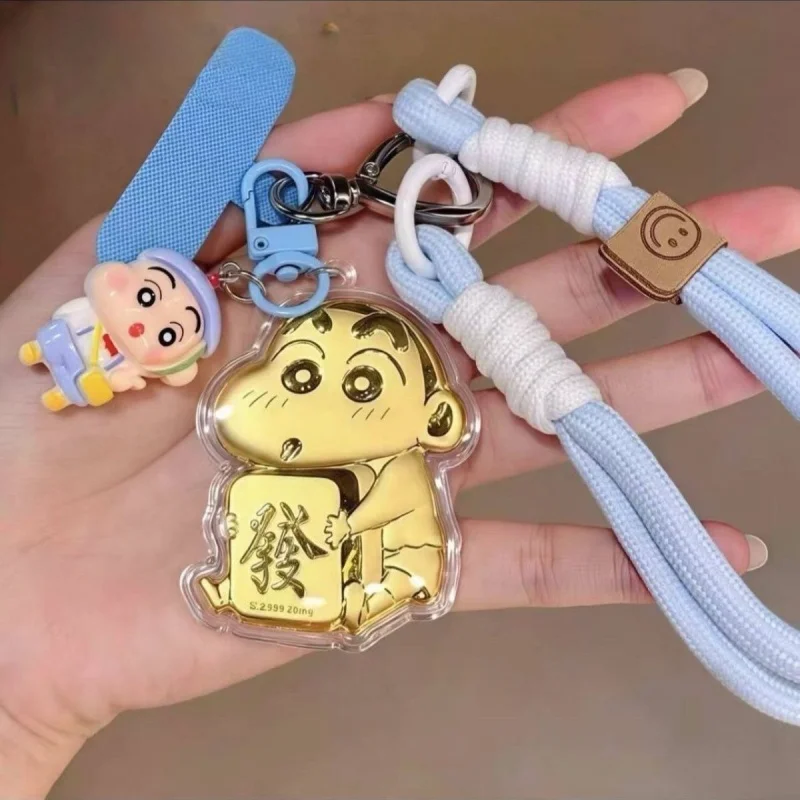 

Kawaii Anime New 2025 Crayon Shin chan Keychain Cartoon Cute Girl Heart Bag Pendant Gift Hanging Car Keychain Girls for Gifts