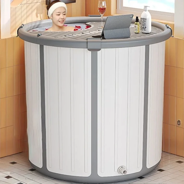 Adult Foldable Bathtub for Bathing, Thick Bathtub Installation, Home Full Body Bathin Bath tub and bath artifact