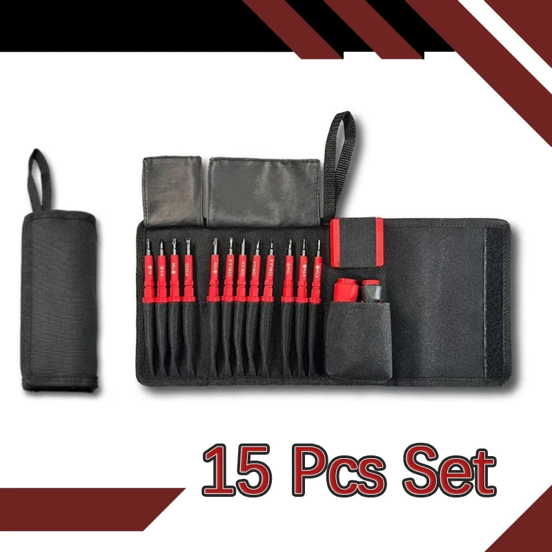 Insulated Screwdriver Cloth Bag Electrician Special Set 15Pc Set Cross Flat Head torx Screwdriver Multi-Function Insulated tool