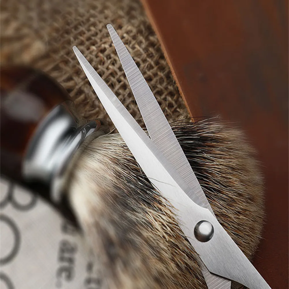 طقم مقص 3 قطع 7 بوصة - مناسب لتخفيف وتصفيف الشعر - للرجال والنساء للتشطيب والقطع المسطحة #4