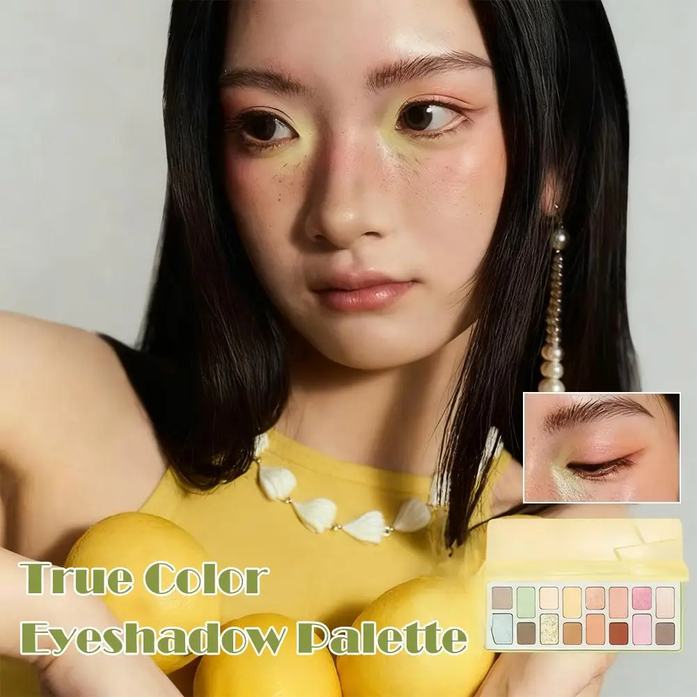 Palette di ombretti a 16 colori Trucco professionale per donna Verde lucido Blu Palette di ombretti glitter a lunga durata Rosa perlato U3X6