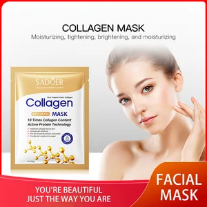 Máscara facial de colágeno, firmeza, hidratação, reparação, brilho, skincare, folha, beleza, máscaras faciais, cuidados com a pele, 10pcs 10 principais vendas filme de colageno - №3