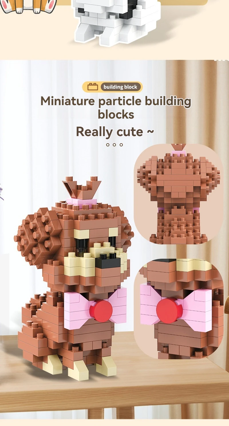 DIY Kreative Micro Bausteine Set Hunde Cartoon Charakter Modelle DIY Pädagogisches Spielzeug Für Kinder Geburtstag Geschenk – Detail 5