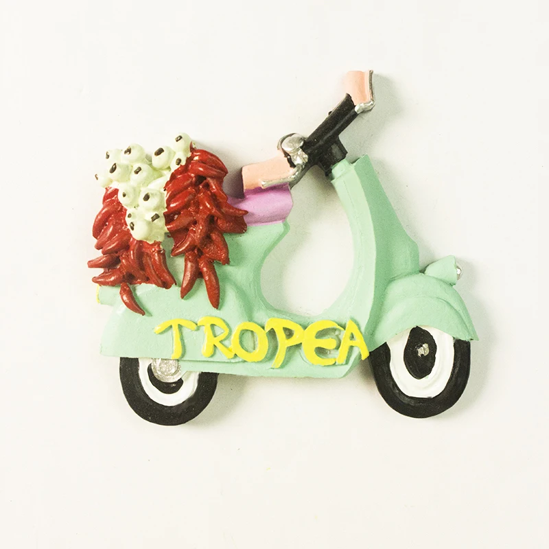 Italy travel souvenirs Home decor Tropea cute motorcycle 3D stereo refrigerator sticker collection arts and crafts gifts