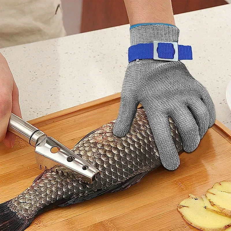 Cut Resistant Glove Stainless Steel Mesh Metal Gloves Working Safety Anti-cut Slaughter Butcher Cutting Fish-killing Iron Glove