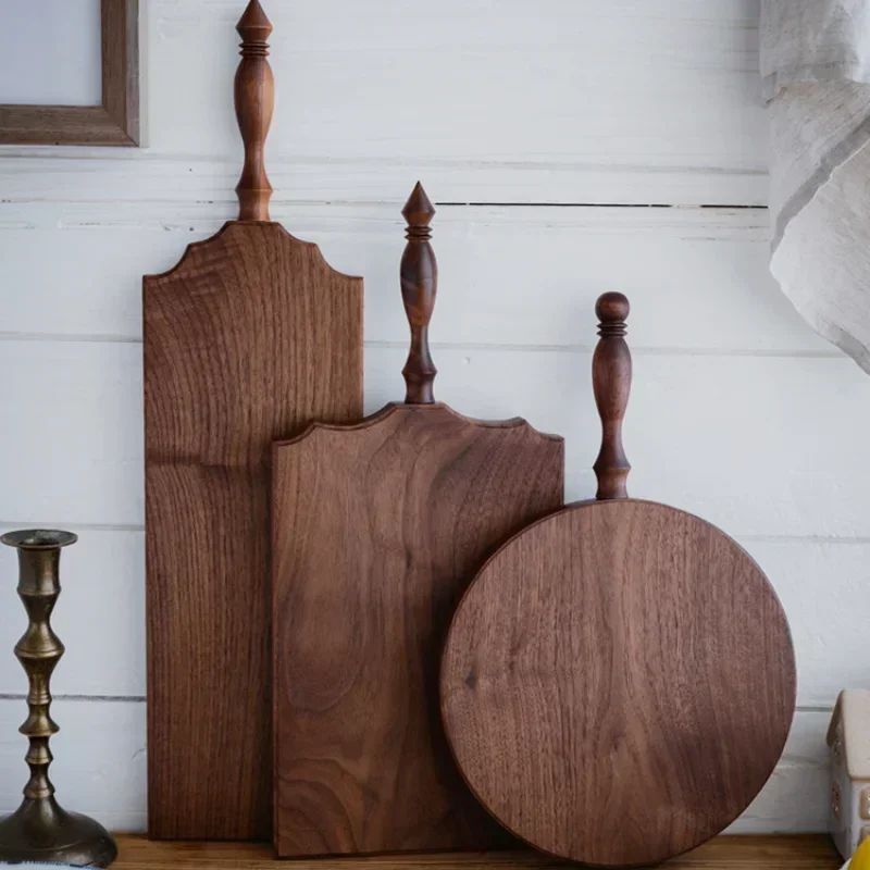 Premium Black Walnut Serving Tray, Handmade Kitchen Cutting Board with Natural Wood Grain, Polished Smooth for Dining Table