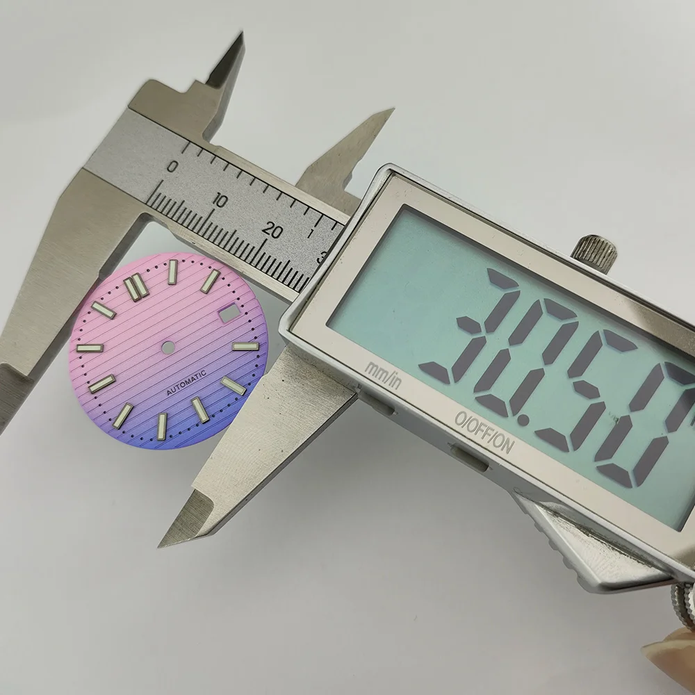 นาฬิกา 30.5 มม.ที่กําหนดเอง NH35 Dial สําหรับ NH35/36/34/38 นาฬิกาสีดํา/สีฟ้า/สีเขียว/สีขาวนาฬิกาอุปกรณ์เสริม