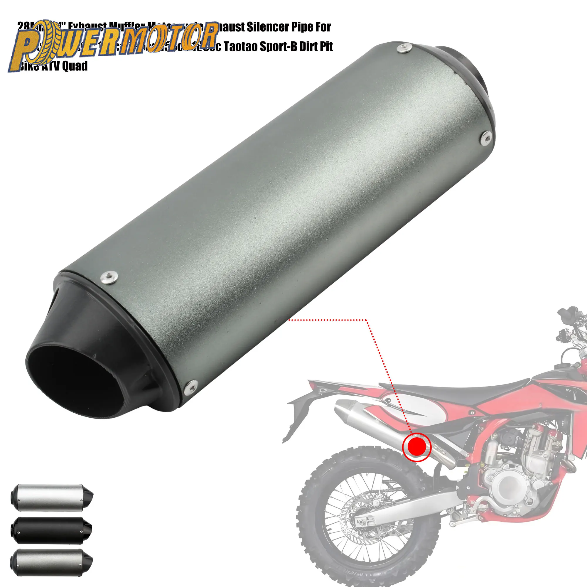 

Universal Motorcycle 28mm 38mm Exhaust Pipe For 125cc 150cc 160cc For Honda Yamaha Kawasaki ATV Motocross Accessories