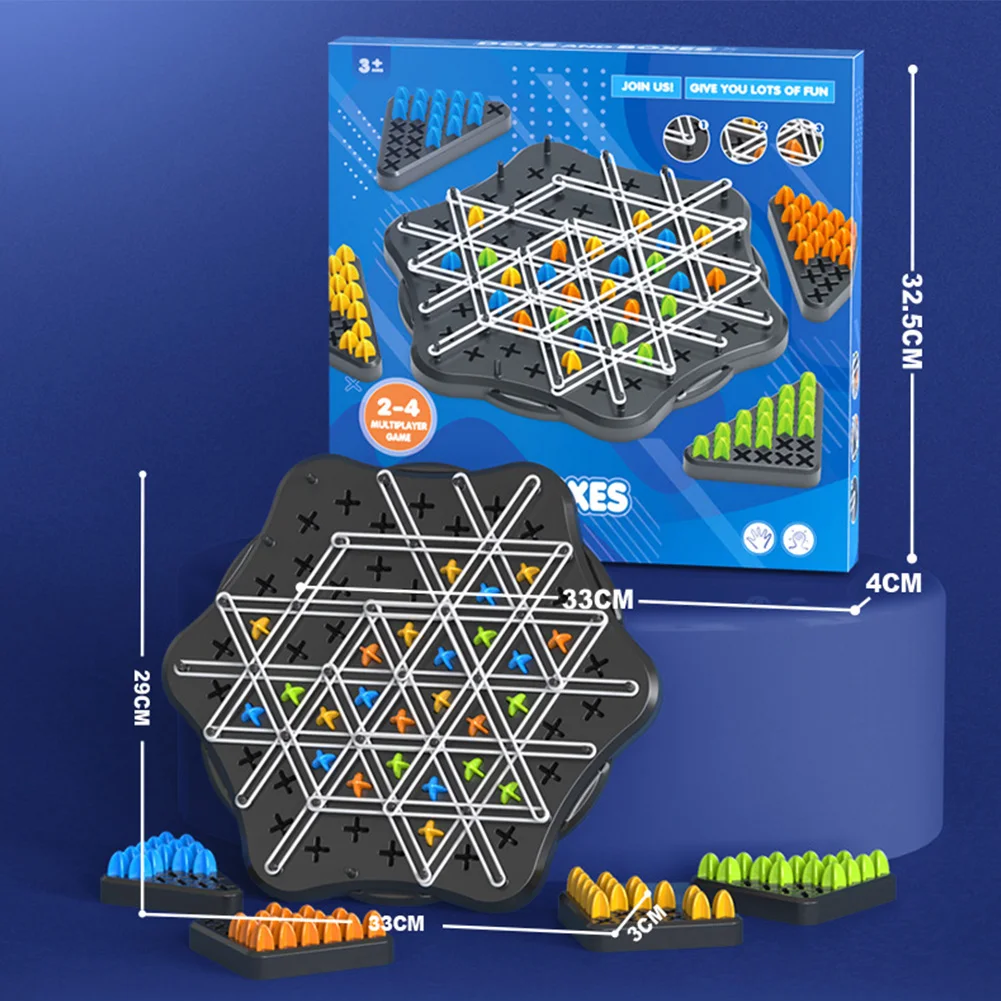 Łańcuch trójkąt gra w szachy ćwiczenia myślenie łamigłówka gra strategiczna zabawka edukacyjna wyzwalacz gra z gumką dla 2-4 graczy