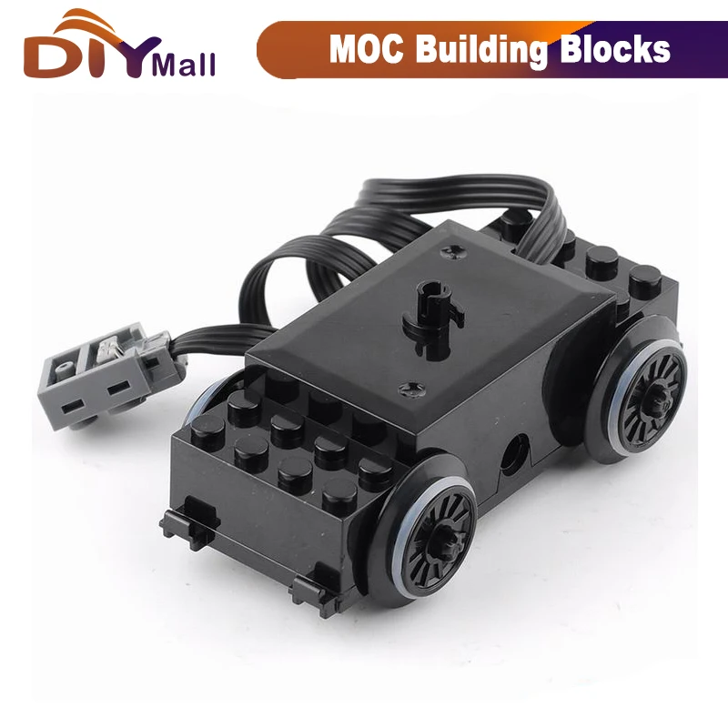 Motor de tren 88002 MOC, funciones de potencia, bloques de construcción de Motor de velocidad técnica para 10254 53401 53400, pistas de riel, coche DIY