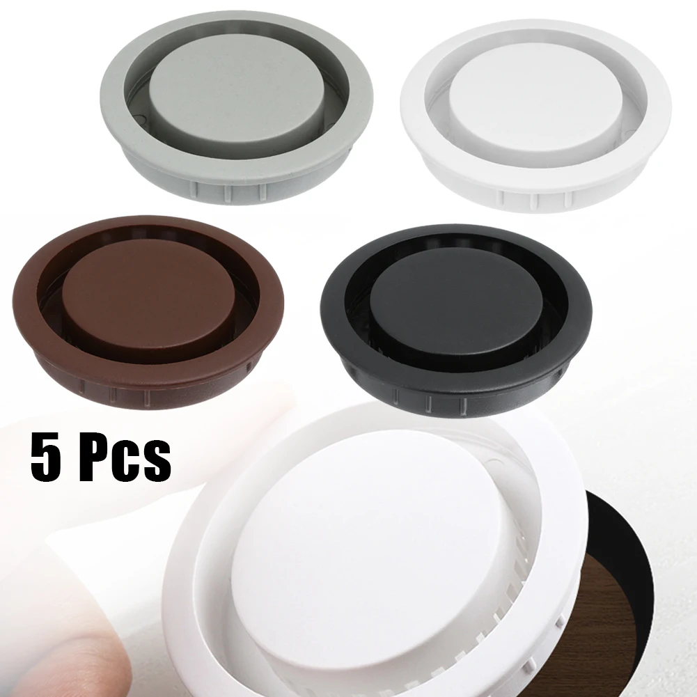 5pcs Air Vent Closet Wardrobe Vents Cover Shoe Cabinet Air Vent Ventilator Grille Round Vent Hole Heat Dissipation Cover