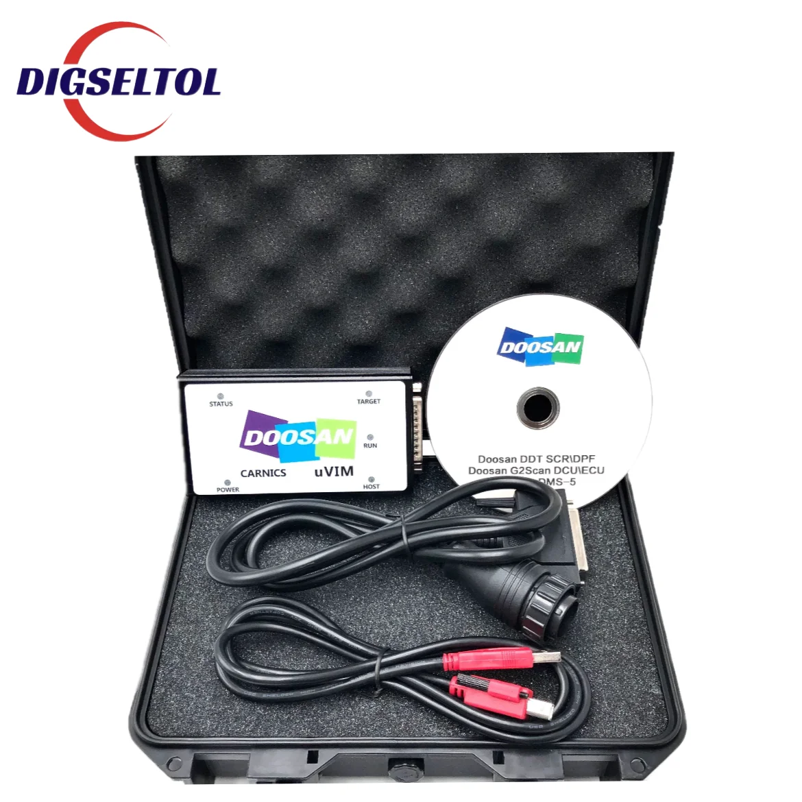 Doosan diagnostic tool uvim engine fault detector interface DDT SCR DPF DCU ECU excavator forklift scanner fault detection