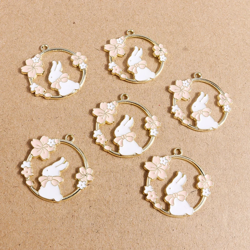 

10 шт. 30*31 мм милые эмалевые подвески в виде животных с кроликом подвески для женского ожерелья товары для рукоделия