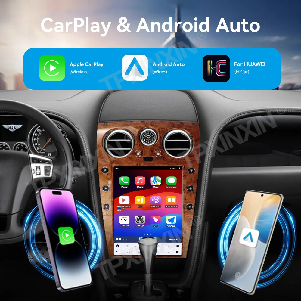 12,1-calowy ekran Qualcomm Android Auto Player jednostka główna IPS dla Bentley Continental GT 2004 ~ 2019 odbiornik radiowy z nawigacją GPS