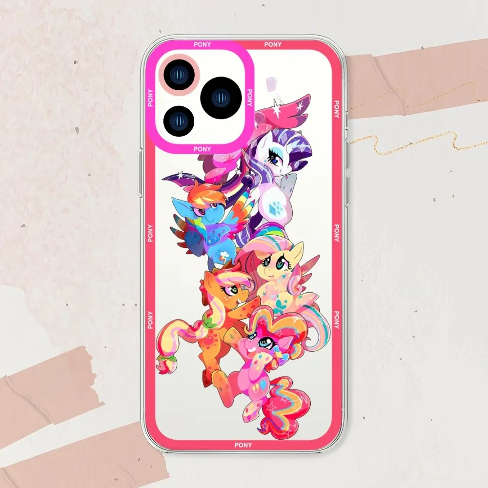 Cartoon My P-Ponys L-Little Phone Case For Samsung S20 S21 S22 S23 Fe Lite Plus Ultra Transparent Border Shell