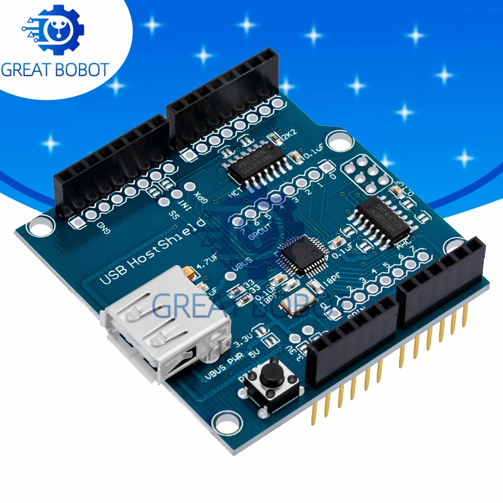 USB Host Shield 2.0 for Arduino: Compatible with UNO/MEGA for Android ADK – DIY Electronic Expansion Module